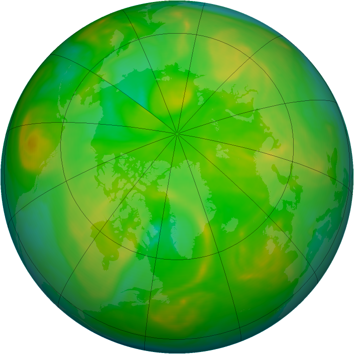 Arctic ozone map for 20 June 2007
